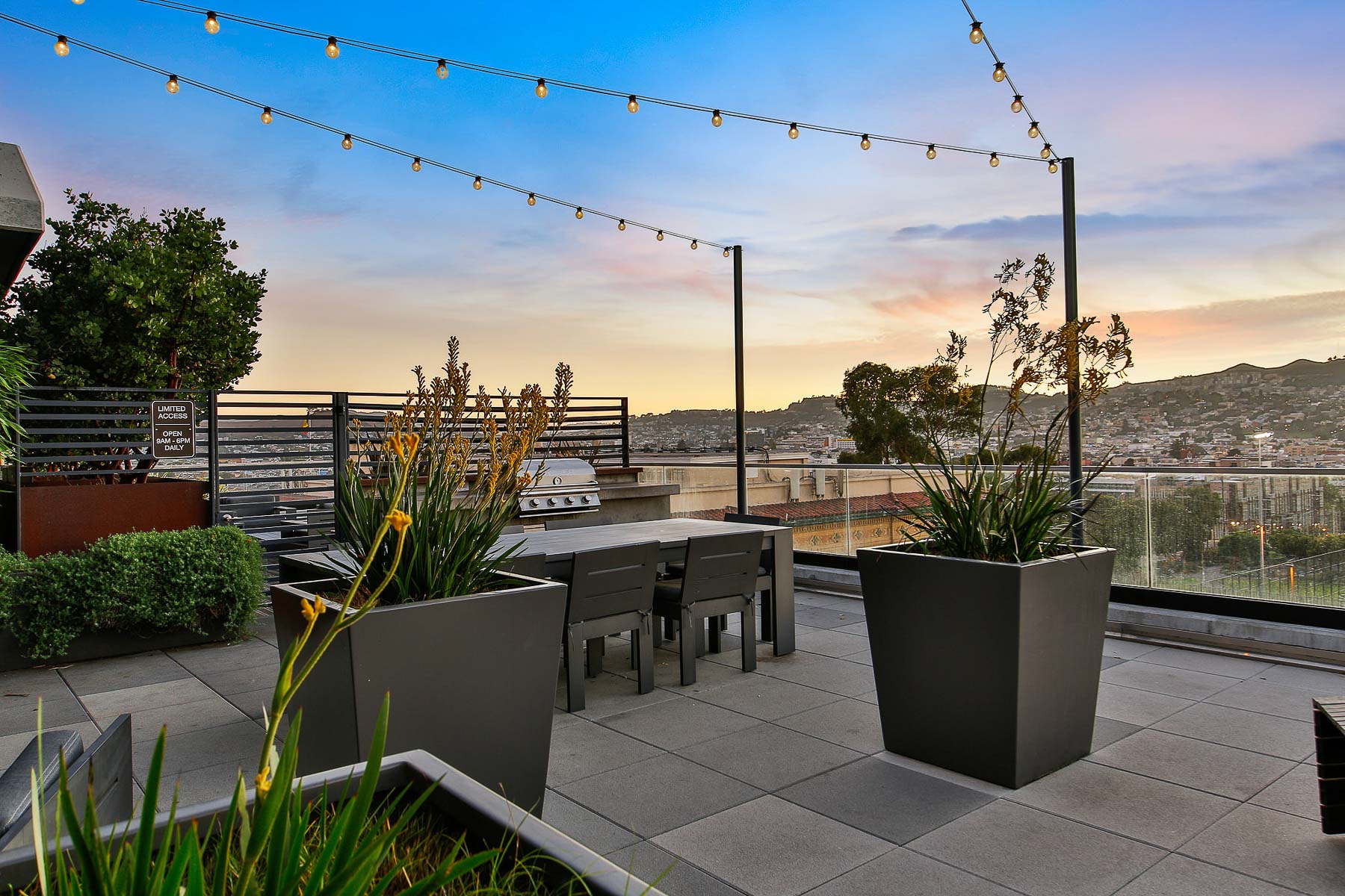 rooftop grill area